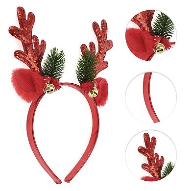 Antlers Shape Headband for Christmas 4.72" Diameter Red 1 Pcs