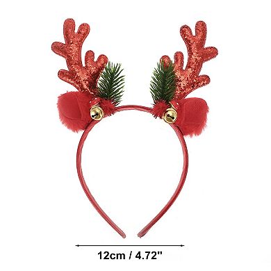 Antlers Shape Headband for Christmas 4.72" Diameter Red 1 Pcs