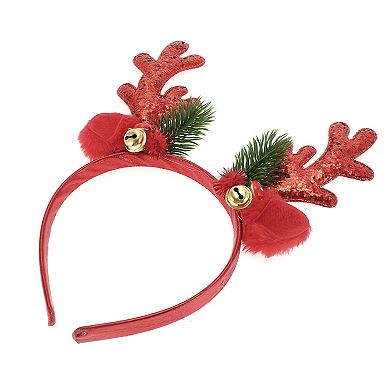 Antlers Shape Headband for Christmas 4.72" Diameter Red 1 Pcs