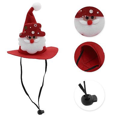 Eye-catching Pet Holiday Headdress for Christmas 5.91"x5.51" Red 1 Pcs