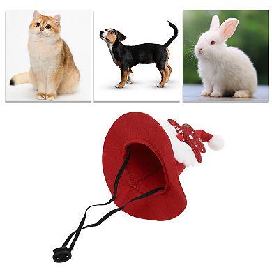 Eye-catching Pet Holiday Headdress for Christmas 5.91"x5.51" Red 1 Pcs