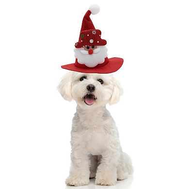 Eye-catching Pet Holiday Headdress for Christmas 5.91"x5.51" Red 1 Pcs