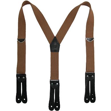 Welch Men's Elastic Button-End Y-Back 1 1/2 Inch Double Face Suspenders
