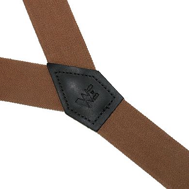 Men's Elastic Button-end Y-back 1 1/2 Inch Double Face Suspenders