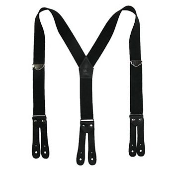 Men's Elastic Button-end Y-back 1 1/2 Inch Double Face Suspenders