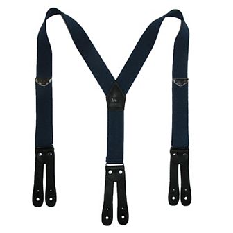 Men's Elastic Button-end Y-back 1 1/2 Inch Double Face Suspenders