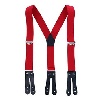 Men's Elastic Button-end Y-back 1 1/2 Inch Double Face Suspenders
