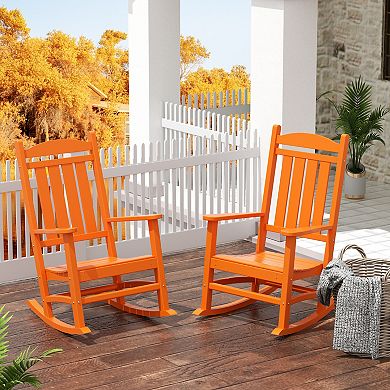 Westintrends Outdoor/patio Poly Classic Porch Rocking Chair (set Of 2)