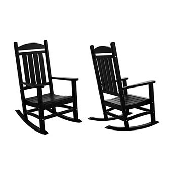 Westintrends Outdoor/patio Poly Classic Porch Rocking Chair (set Of 2)