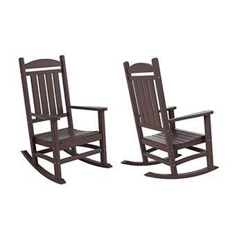 Westintrends Outdoor/patio Poly Classic Porch Rocking Chair (set Of 2)