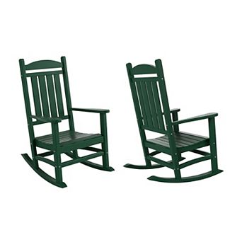 Westintrends Outdoor/patio Poly Classic Porch Rocking Chair (set Of 2)
