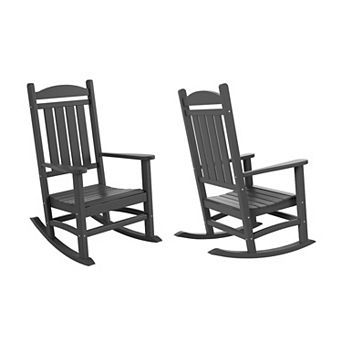 Westintrends Outdoor/patio Poly Classic Porch Rocking Chair (set Of 2)