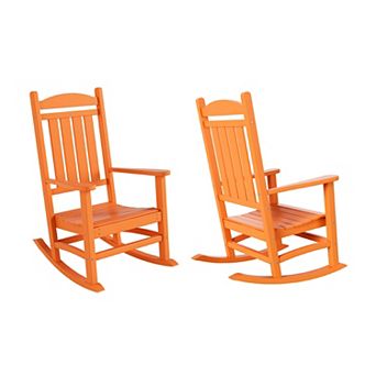 Westintrends Outdoor/patio Poly Classic Porch Rocking Chair (set Of 2)