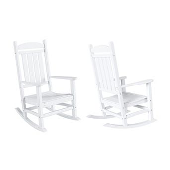 Westintrends Outdoor/patio Poly Classic Porch Rocking Chair (set Of 2)