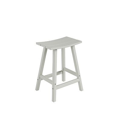 Westintrends 24" Outdoor/patio Saddle Counter Stool (set Of 2)