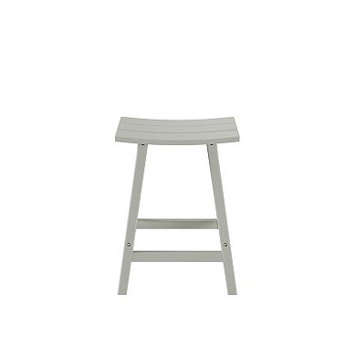 Westintrends 24" Outdoor/patio Saddle Counter Stool (set Of 2)