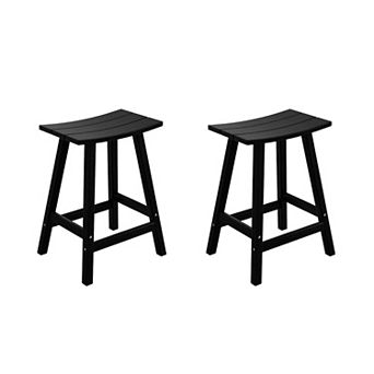 2 pc set of 24" height Outdoor / Patio Saddle bar stools