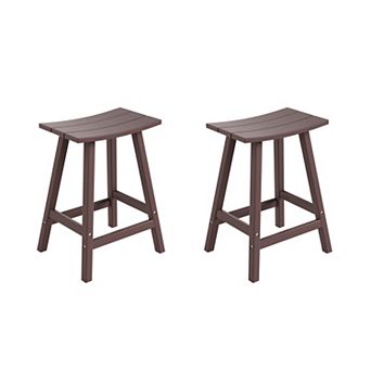 2 pc set of 24" height Outdoor / Patio Saddle bar stools