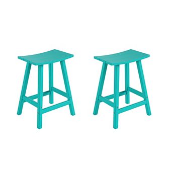 2 pc set of 24" height Outdoor / Patio Saddle bar stools