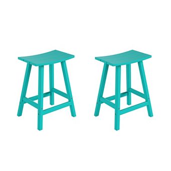 2 pc set of 24" height Outdoor / Patio Saddle bar stools