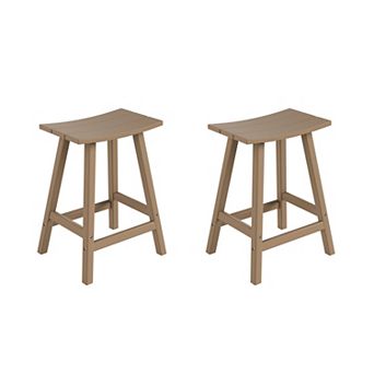 2 pc set of 24" height Outdoor / Patio Saddle bar stools