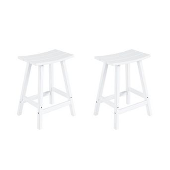 2 pc set of 24" height Outdoor / Patio Saddle bar stools