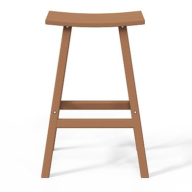 2 piece set of 29" height Outdoor / Patio Saddle bar stools