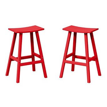 2 pc set of 29" height Outdoor / Patio Saddle bar stools