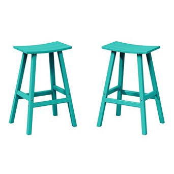 2 pc set of 29" height Outdoor / Patio Saddle bar stools