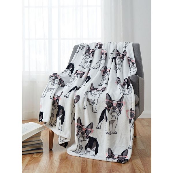 Frenchie Superhero selling Plush Throw Blanket