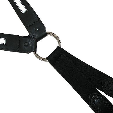 Boston Leather Leather Reflective Loop End Fireman Work Suspenders