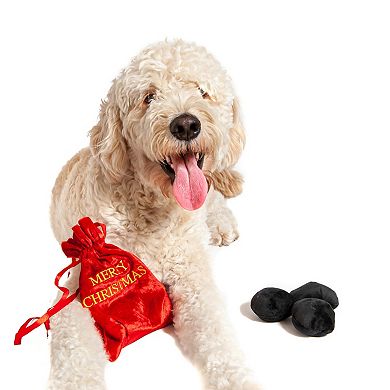 Midlee Bag of Coal Plush Christmas Dog Toy - 3"