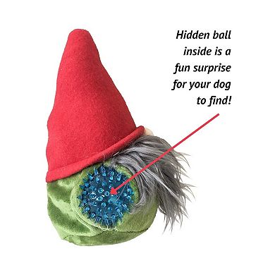 Midlee Gnome Hidden Ball Christmas Dog Toy