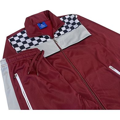 Plaid Checker Style Jogger Tracksuit For Men