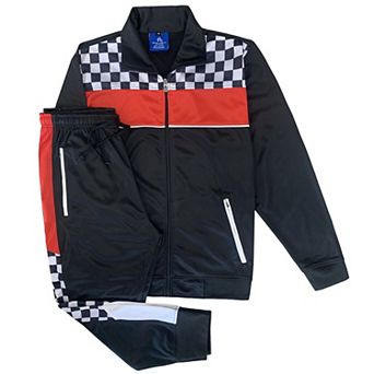Plaid Checker Style Jogger Tracksuit For Men