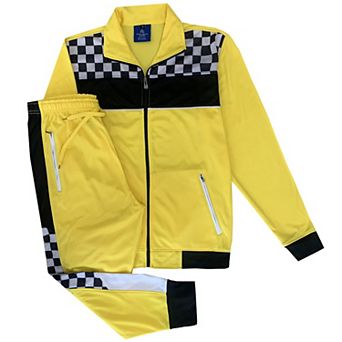 Plaid Checker Style Jogger Tracksuit For Men