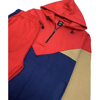 Men’s 2-Piece Quarter Zip Resilience Fleece Hoodie Sweatsuit