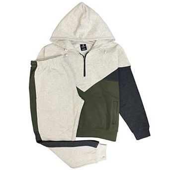 Men’s 2 pc Quarter Zip Resilience Fleece Hoodie Sweatsuit