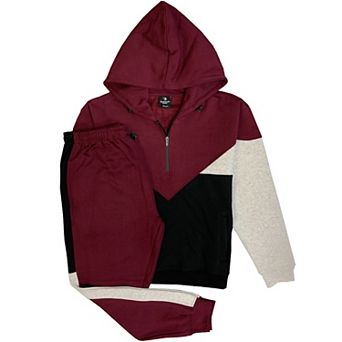 Men’s 2 pc Quarter Zip Resilience Fleece Hoodie Sweatsuit