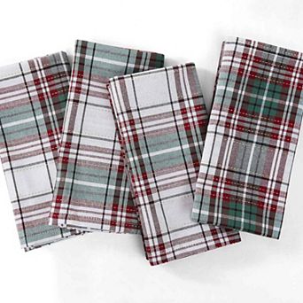Avanti Holiday Plaid Napkins - Set of 4