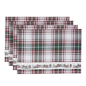 Avanti 4 pk Holiday Plaid Placemats
