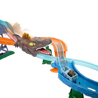 Hot Wheels Jurassic World Crash & Splash Track Set with Die-Cast Dinosaur Car