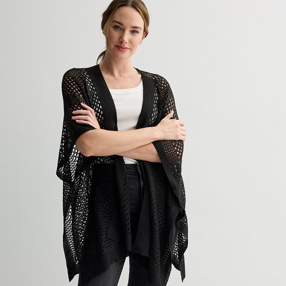 Women's Sonoma Goods For Life® Mix Knit Open-Front Ruana