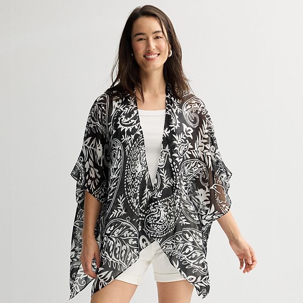 Women's Sonoma Goods For Life® Paisley Crochet Back Topper - Black