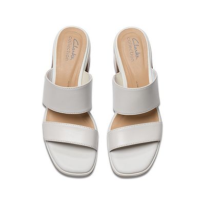 (取寄) クラークス レディース ダスク Clarks women Jaylan Dusk Off White Leather Clarks Jaylan Dusk Women's Block Heeled Dress Shoes