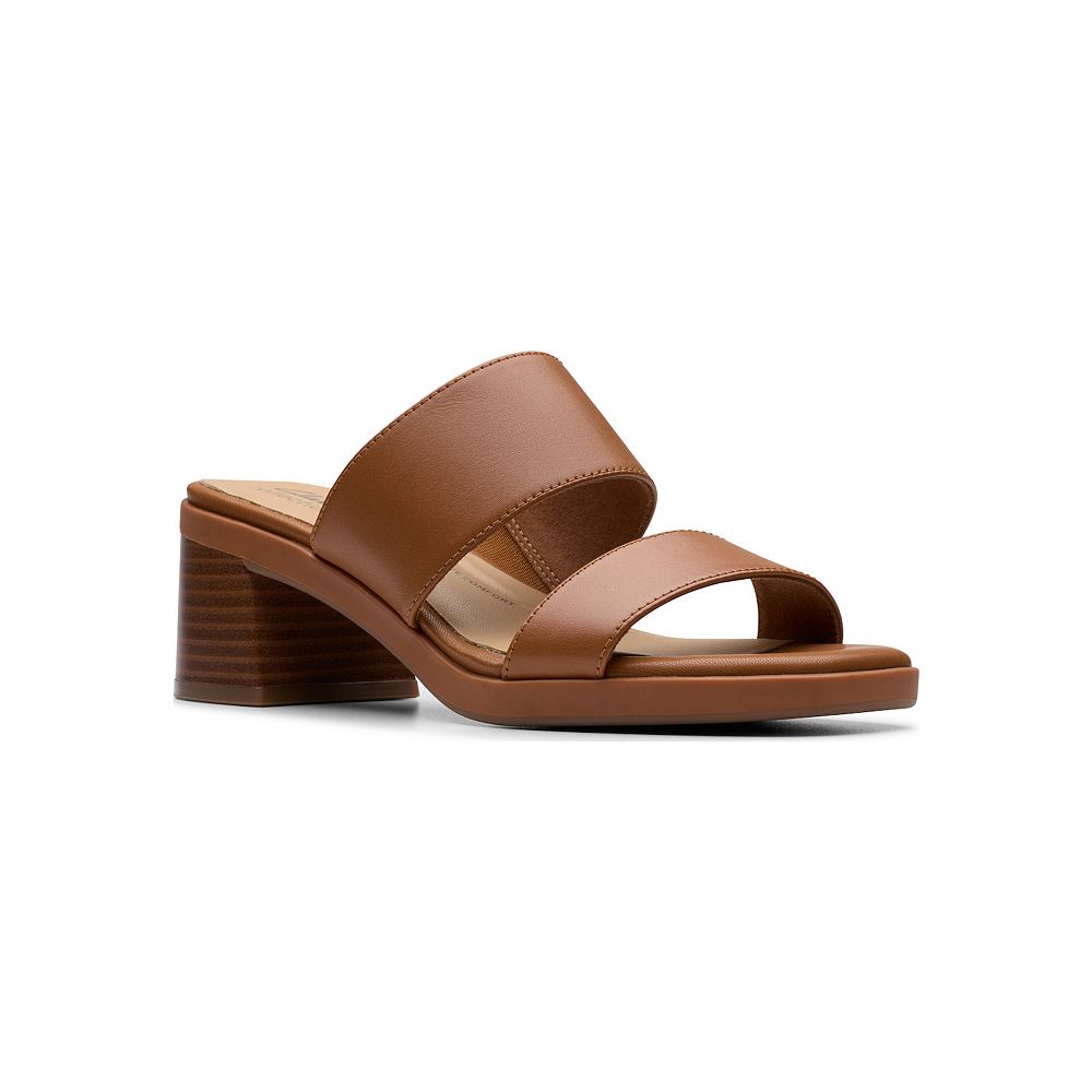Clarks Women's Jaylan Slide Heels- Black Leather