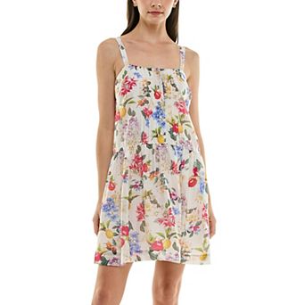 Women's Taylor Pin Tucked Squareneck Shift Mini Dress