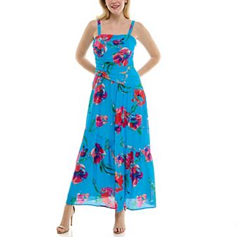 Women's Taylor Asymmetrical Drop Waist Fit & Flare Maxi Dress