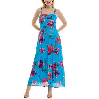 Women's Taylor Asymmetrical Drop Waist Fit & Flare Maxi Dress