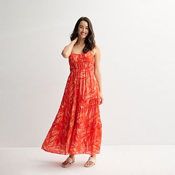 Women's Taylor Shirred Sweetheart Neck Fit & Flare Maxi Dress